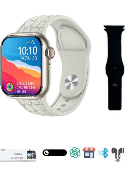 Hk9 Mini+ Plus 1 GB Dahili Hafıza Dinamik Adalı Gen 4 Amoled Watch 10 Mini Akıllı Saat