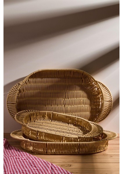 Hasır 3 Lü Servis Tepsisi - 15211