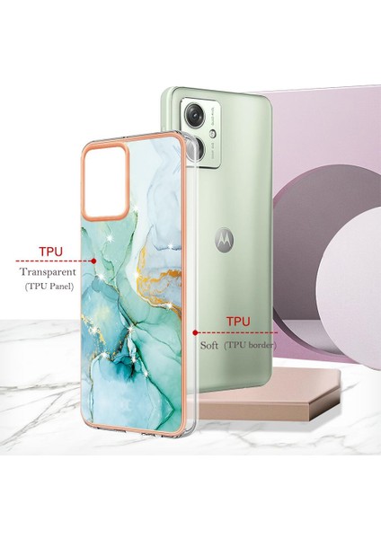 Motorola Moto G54 5g Yumuşak Tampon Ince Tpu Koruma Mermer (Yurt Dışından)