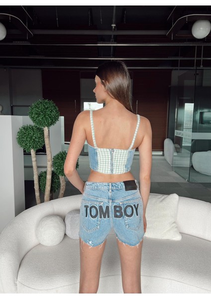 Tam Senin Tarzın Avriel Askılı Jean Crop