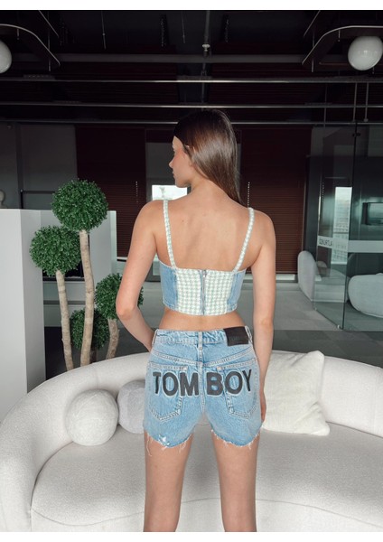 Avriel Askılı Jean Crop
