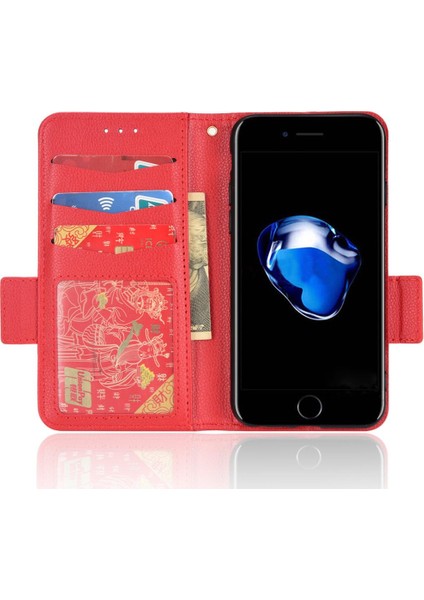 Iphone 7/8 Için Kılıf Manyetik Cüzdan Yan Toka Kart Yuvaları Tutucu Pu (Yurt Dışından)