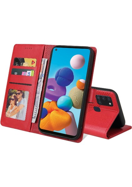 Samsung Galaxy A21S Kickstand 4 Köşe Koruma Üç Için Flip Case (Yurt Dışından)