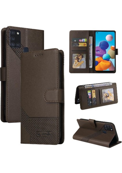 Samsung Galaxy A21S Kickstand 4 Köşe Koruma Üç Için Flip Case (Yurt Dışından)