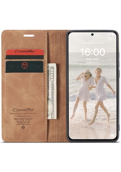 Huawei P50 Pro Manyetik Kapatma Darbeye Durumda Kart Yuvası Pu Için Flip Case (Yurt Dışından)