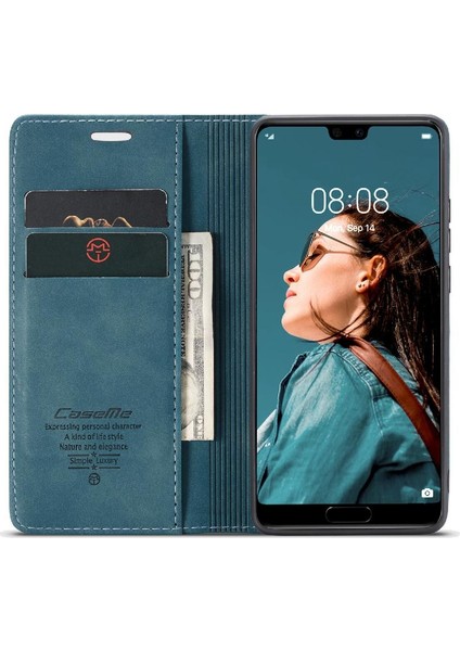 Huawei P20 Pro Için Flip Case Vintage Pu Deri Cüzdan Flip Folio Kitap (Yurt Dışından)