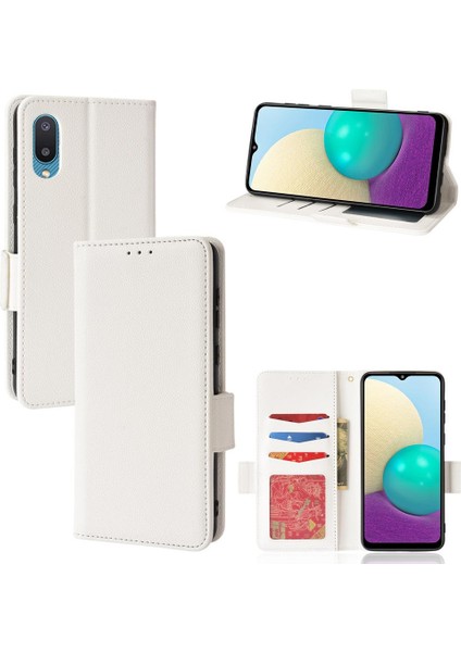 Samsung Galaxy A02 Manyetik Pu Deri Kart Yuvaları Tutucu Tarafı Için Kılıf (Yurt Dışından)