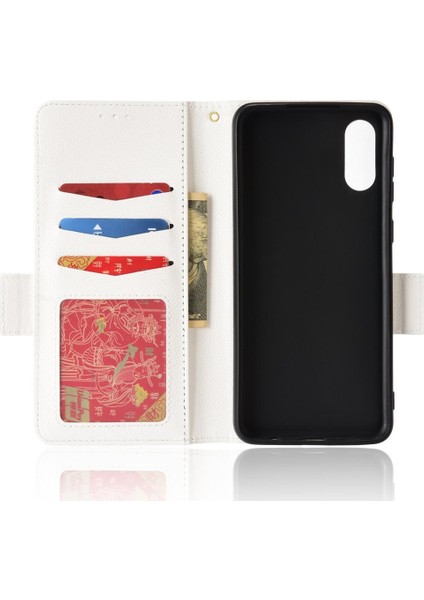 Samsung Galaxy A02 Manyetik Pu Deri Kart Yuvaları Tutucu Tarafı Için Kılıf (Yurt Dışından)