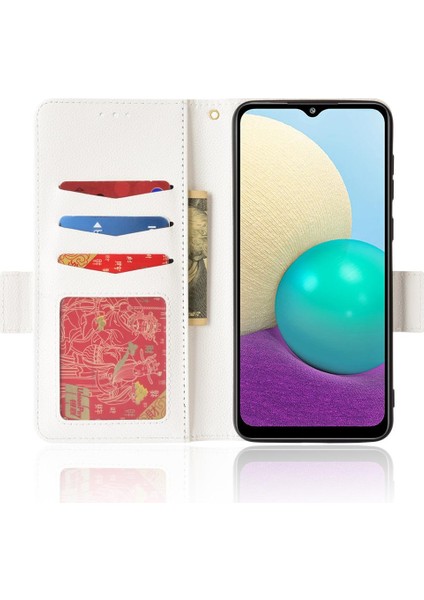 Samsung Galaxy A02 Manyetik Pu Deri Kart Yuvaları Tutucu Tarafı Için Kılıf (Yurt Dışından)
