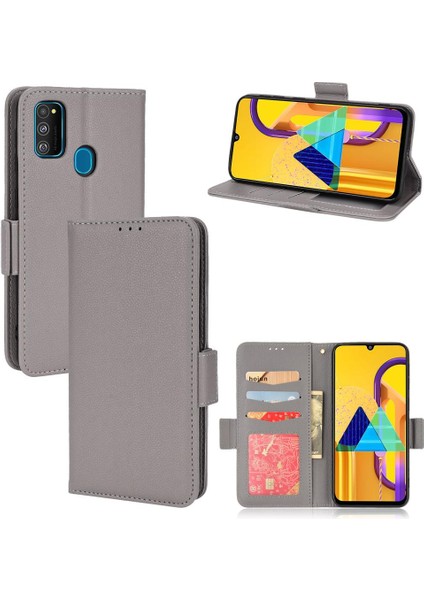 Samsung Galaxy M30S Cüzdan Pu Deri Yan Toka Kart Yuvaları Için Kılıf (Yurt Dışından)