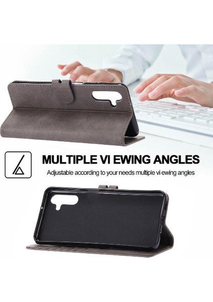 Cüzdan Kılıf Samsung Galaxy A34 Için Kickstand Kart Tutucu Kabartmalı Tüm (Yurt Dışından)