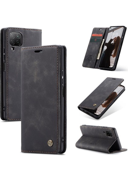 Huawei P40 Lite Için Flip Case Kılıf Kart Yuvası Kickstand Vintage Pu Deri (Yurt Dışından)