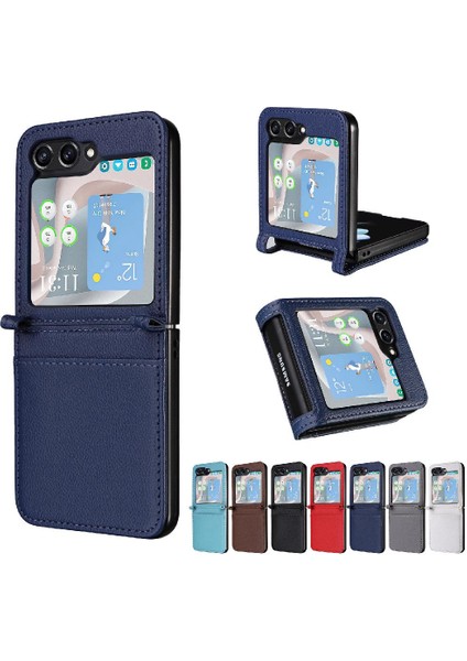 Samsung Galaxy Z Flip 5 Cüzdan Için Kılıf Yan Toka Kart Yuvaları Tutucu Pu (Yurt Dışından)
