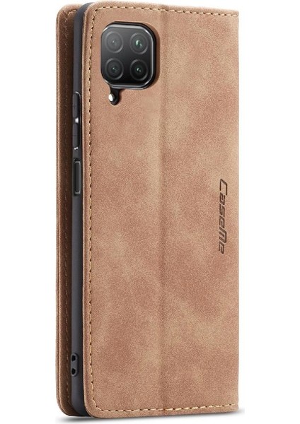 Huawei P40 Lite Için Flip Case Kılıf Kart Yuvası Kickstand Vintage Pu Deri (Yurt Dışından)