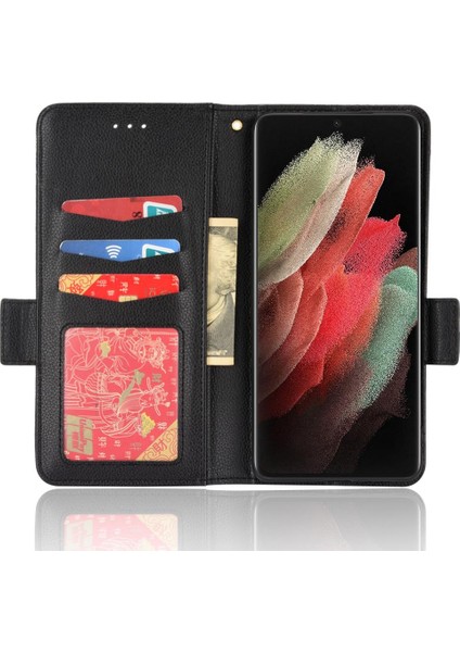 Samsung Galaxy S21 Ultra Pu Deri Yan Toka Kart Yuvaları Tutucu (Yurt Dışından) modelleri