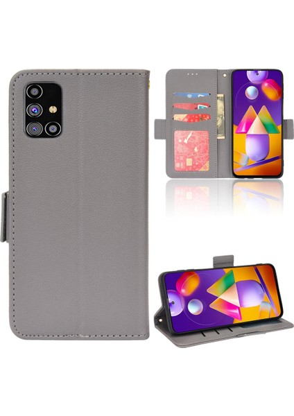 Samsung Galaxy M31S Için Kılıf Kart Yuvaları Tutucu Manyetik Cüzdan Yan Toka (Yurt Dışından)