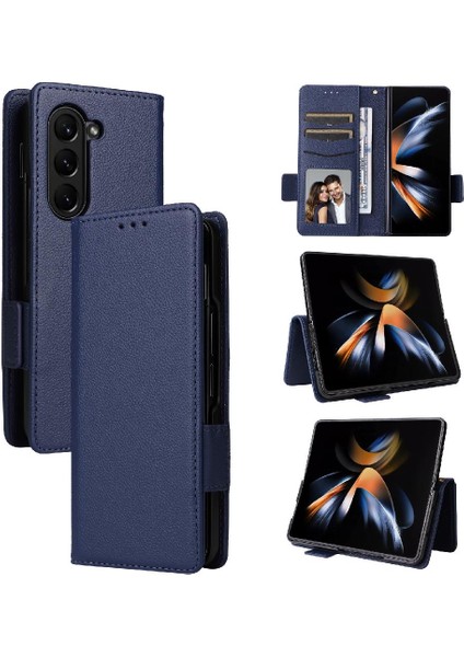 Samsung Galaxy Z Için Kılıf Fold 5 Cüzdan Yan Toka Manyetik Pu Deri (Yurt Dışından)