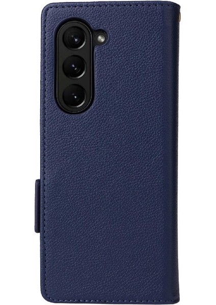 Samsung Galaxy Z Için Kılıf Fold 5 Cüzdan Yan Toka Manyetik Pu Deri (Yurt Dışından)