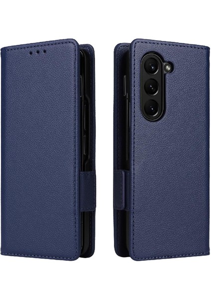 Samsung Galaxy Z Için Kılıf Fold 5 Cüzdan Yan Toka Manyetik Pu Deri (Yurt Dışından)