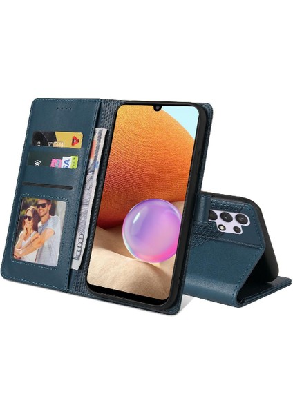 Samsung Galaxy A32 4g 4 Köşe Koruma Üç Kart Yuvaları Için Flip Case (Yurt Dışından)