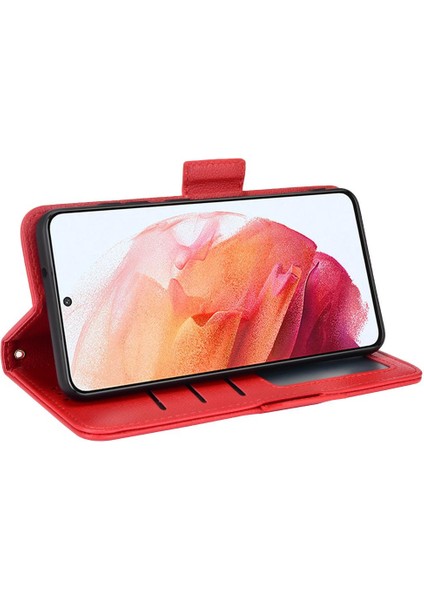 Samsung Galaxy S22 Artı Pu Deri Yan Toka Kart Yuvaları Tutucu (Yurt Dışından)