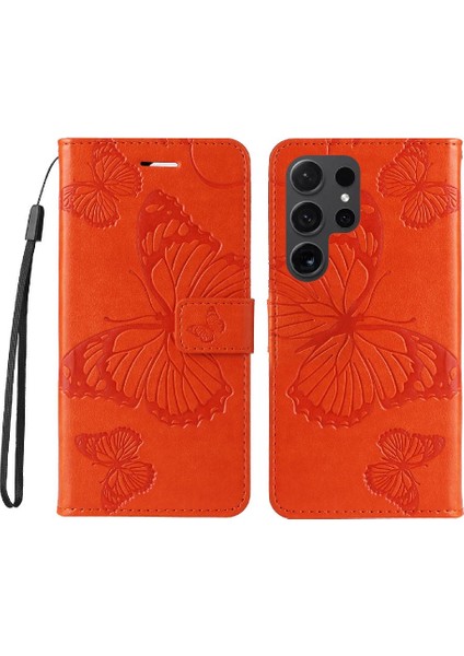 Kart Yuvası Standı ile Samsung Galaxy S24 Ultra Için Kılıf Darbeye Kapak Pu (Yurt Dışından)