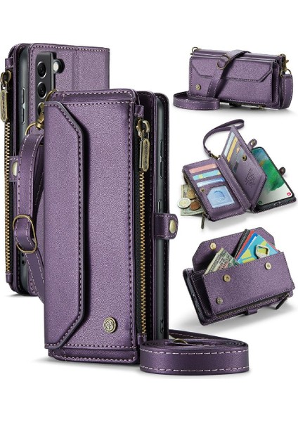 Samsung Galaxy S21 Fe Rfid Engelleme Kart Tutucu Kılıf Için Crossbody Durumda (Yurt Dışından)
