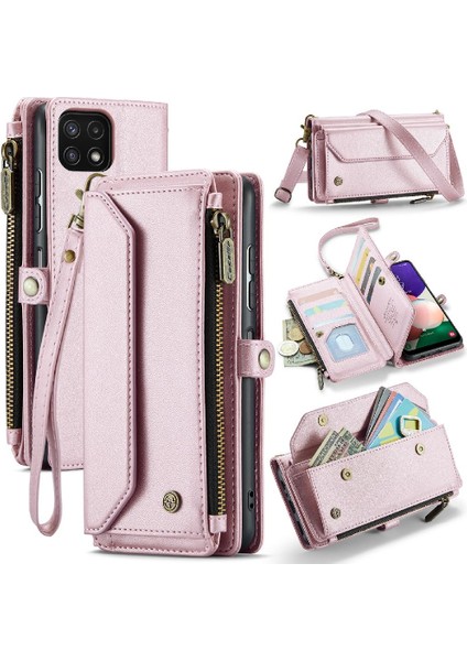 Samsung Galaxy A22 Için Crossbody Durumda 5g Kart Tutucu Cüzdan Kılıf Kadınlar Için (Yurt Dışından)