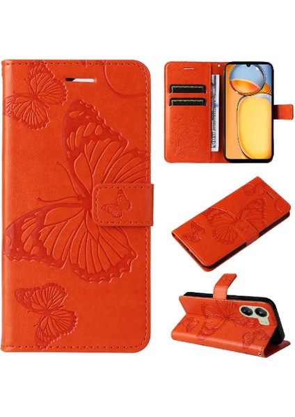 Kart Yuvası Standı ile Xiaomi Redmi 13C 4g Için Kılıf Pu Deri Kapak Çevirin (Yurt Dışından)