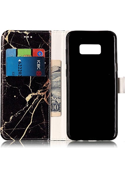 Samsung Galaxy S8 Artı Manyetik Pu Deri Cüzdan Mermer Için Flip Case (Yurt Dışından)