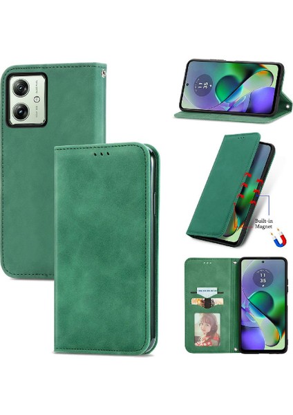 Motorola Moto G54 5g Cüzdan Deri Kılıf Basit Iş Için Flip Case (Yurt Dışından)