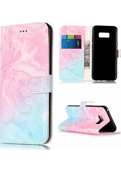 Samsung Galaxy S8 Artı Manyetik Pu Deri Cüzdan Mermer Için Flip Case (Yurt Dışından)