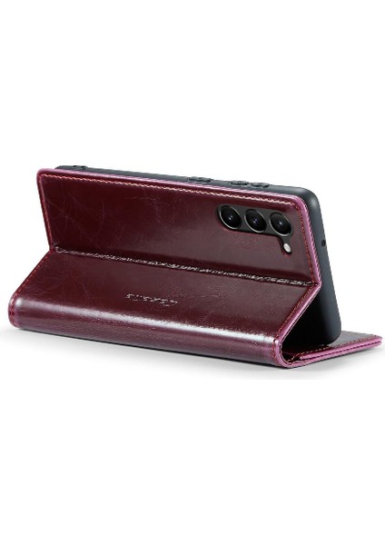 Samsung Galaxy S23 Çılgın At Pu Deri Kickstand Retro Için Flip Case (Yurt Dışından)