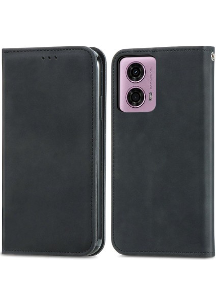 Motorola Moto G24 Flip Kapak Cüzdan Için Flip Case Basit Iş Deri (Yurt Dışından)