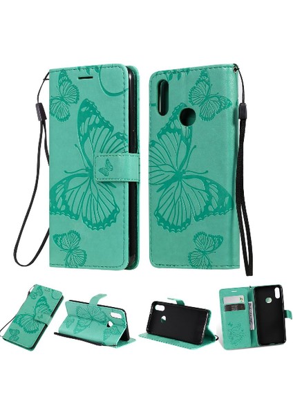 Samsung Galaxy A10S Manyetik Kapak Için Flip Case Pu Deri Kapak Kickstand (Yurt Dışından)