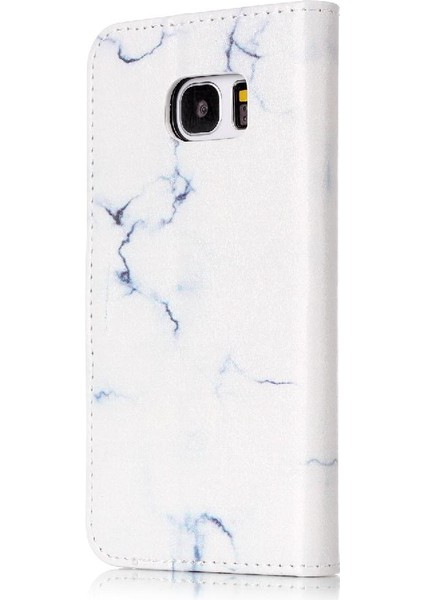 Samsung Galaxy S7 Kenar Tam Koruma Için Flip Case Mermer Desen Pu (Yurt Dışından)