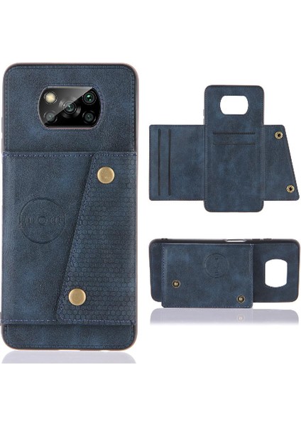 Xiaomi Poco X3 Nfc Buit Için Cüzdan Kılıf Demir Kickstand Cüzdan Kılıf Kartı (Yurt Dışından)