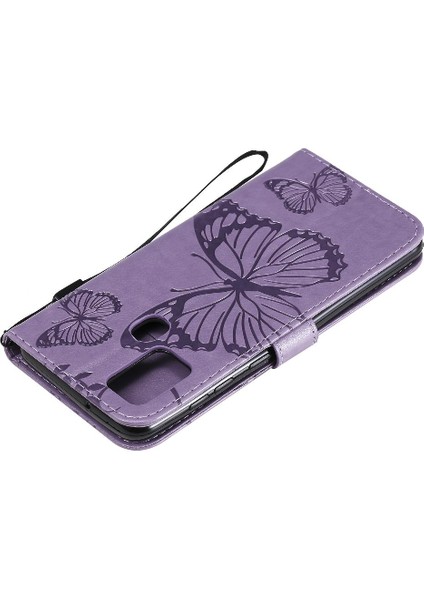 Samsung Galaxy A21S Darbeye Kapak Flip Case Kickstand ile Pu (Yurt Dışından)