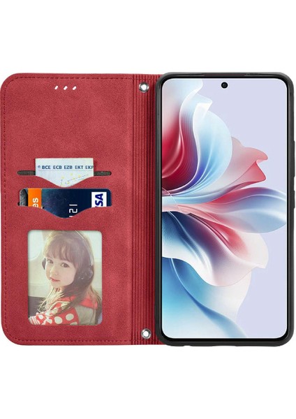 Oppo Flip 11F 5g Için Flip Case Darbeye Cüzdan Deri Kılıf Kapak Çevirin (Yurt Dışından)