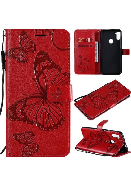 Kart Yuvası Standı ile Samsung Galaxy A11 Flip Case Kickstand Pu (Yurt Dışından)