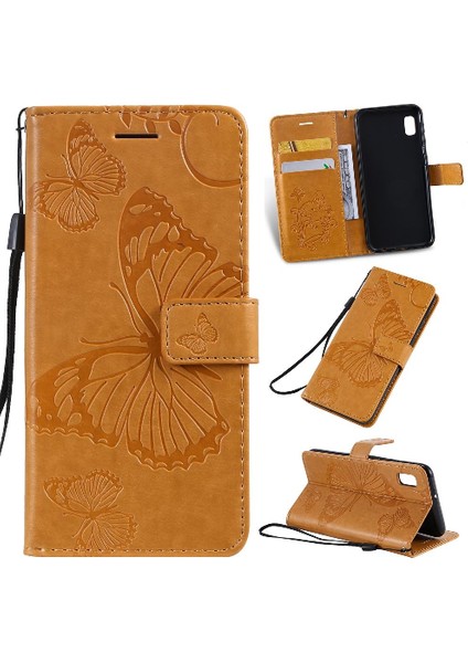 Samsung Galaxy A10E Için Flip Case Kart Yuvası Standı ile Kickstand Pu Çevirin (Yurt Dışından)