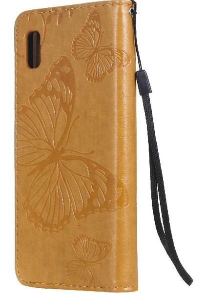 Samsung Galaxy A10E Için Flip Case Kart Yuvası Standı ile Kickstand Pu Çevirin (Yurt Dışından)
