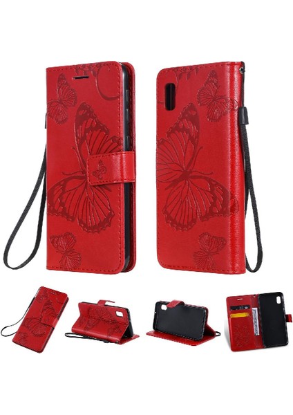 Samsung Galaxy A10E Için Flip Case Kart Yuvası Standı ile Kickstand Pu Çevirin (Yurt Dışından)