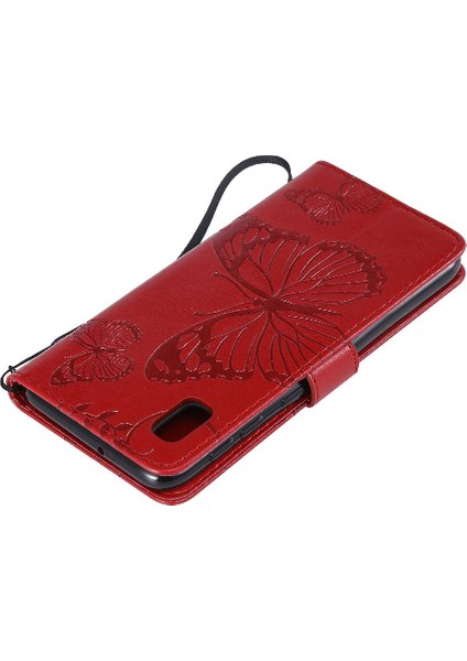 Samsung Galaxy A10E Için Flip Case Kart Yuvası Standı ile Kickstand Pu Çevirin (Yurt Dışından)