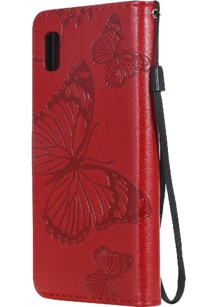 Samsung Galaxy A10E Için Flip Case Kart Yuvası Standı ile Kickstand Pu Çevirin (Yurt Dışından)