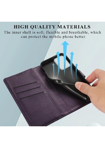Motorola Moto G34 Şok Emici Darbeye Üç Kart Için Flip Case (Yurt Dışından)