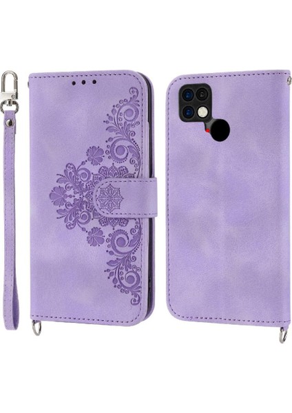 Xiaomi Poco C40 Darbeye Kabartmalı Bileklik Çoklu Kart Için Flip Case (Yurt Dışından)