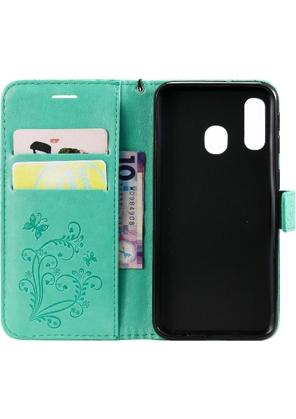 Kart Yuvası Standı ile Samsung Galaxy A40 Flip Case Kickstand Pu (Yurt Dışından) modelleri