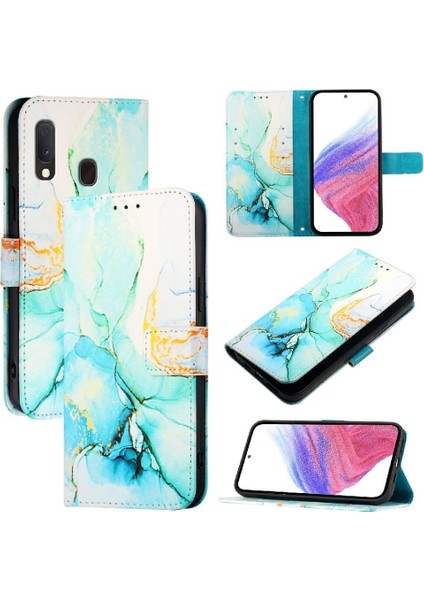 Samsung Galaxy A20S Pu Deri Kickstand Mermer Desen Cüzdan (Yurt Dışından)