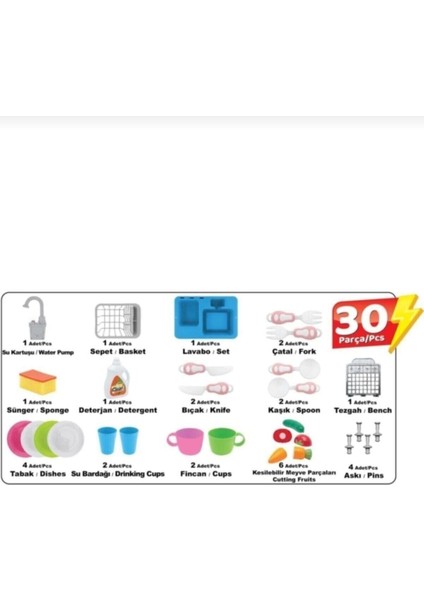 Kayyum Oyuncak Modern Mutfak Lavabo Oyuncağı Pembe Rengi ULT6552